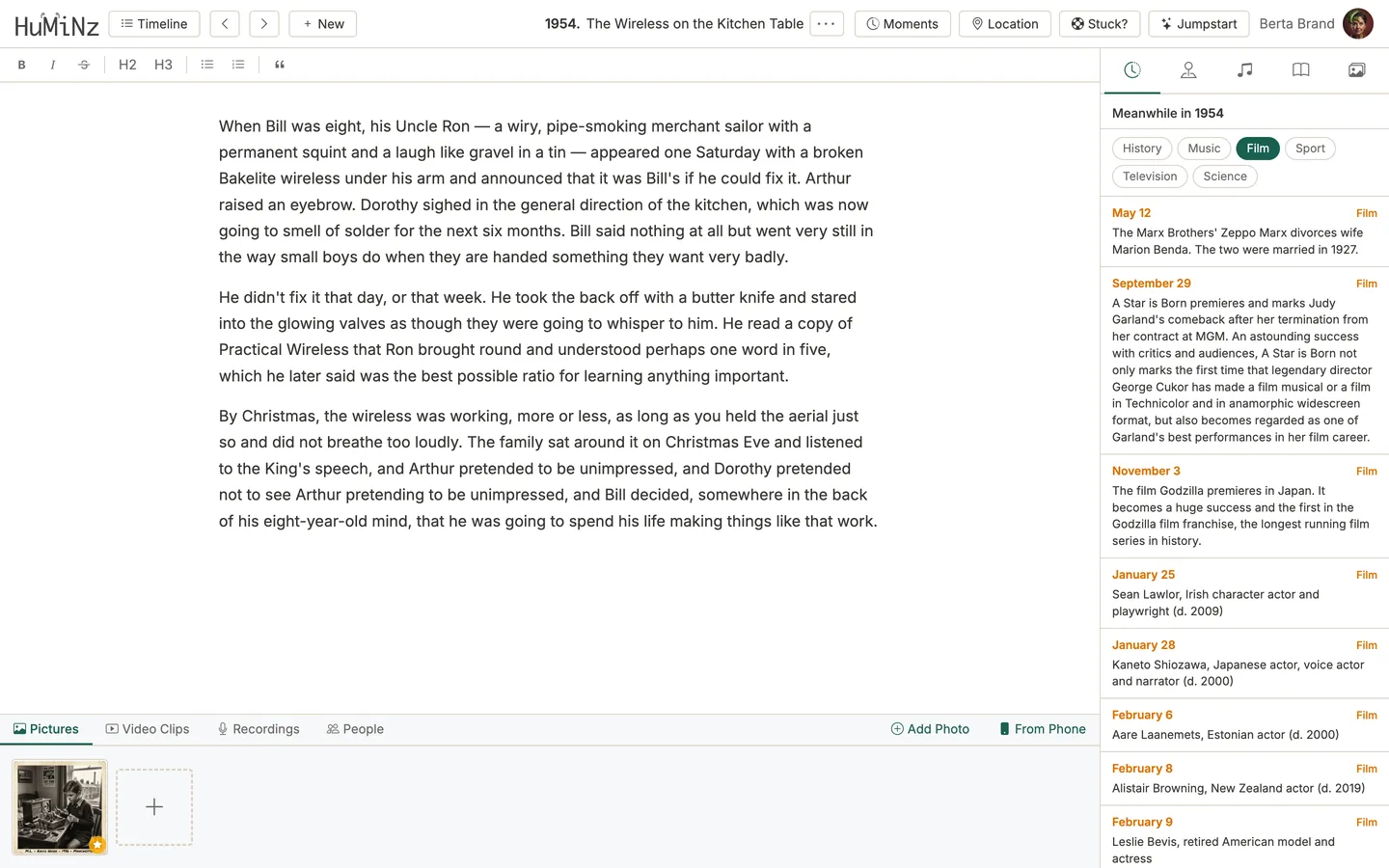 Meanwhile in Huminz listing the films of the year a chapter describes